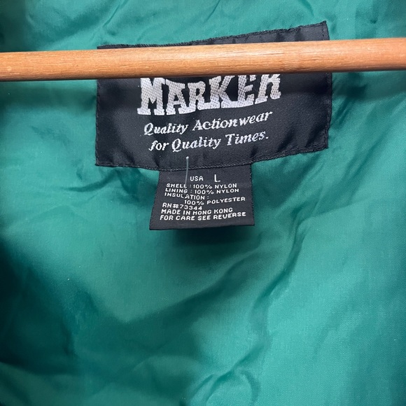 Vintage MARKER Retro 90s 80s Snowboard Ski Zip Off Sleeves Block Colors Hood, L - Picture 6 of 9